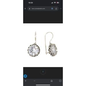 ZUMAN JEWELRY 925 Sterling Silver & Large Cubic Zirconia CZ Stone Dangle Intrica